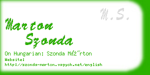 marton szonda business card